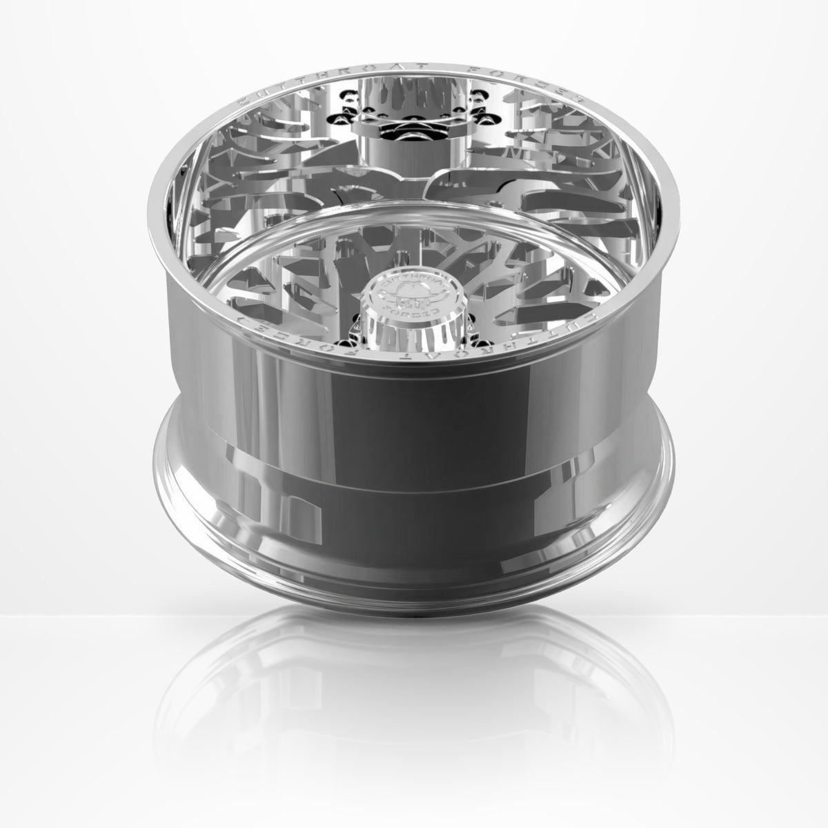 CTF04S Highcard forged 1-piece truck wheel, 22-30 inch, rear view