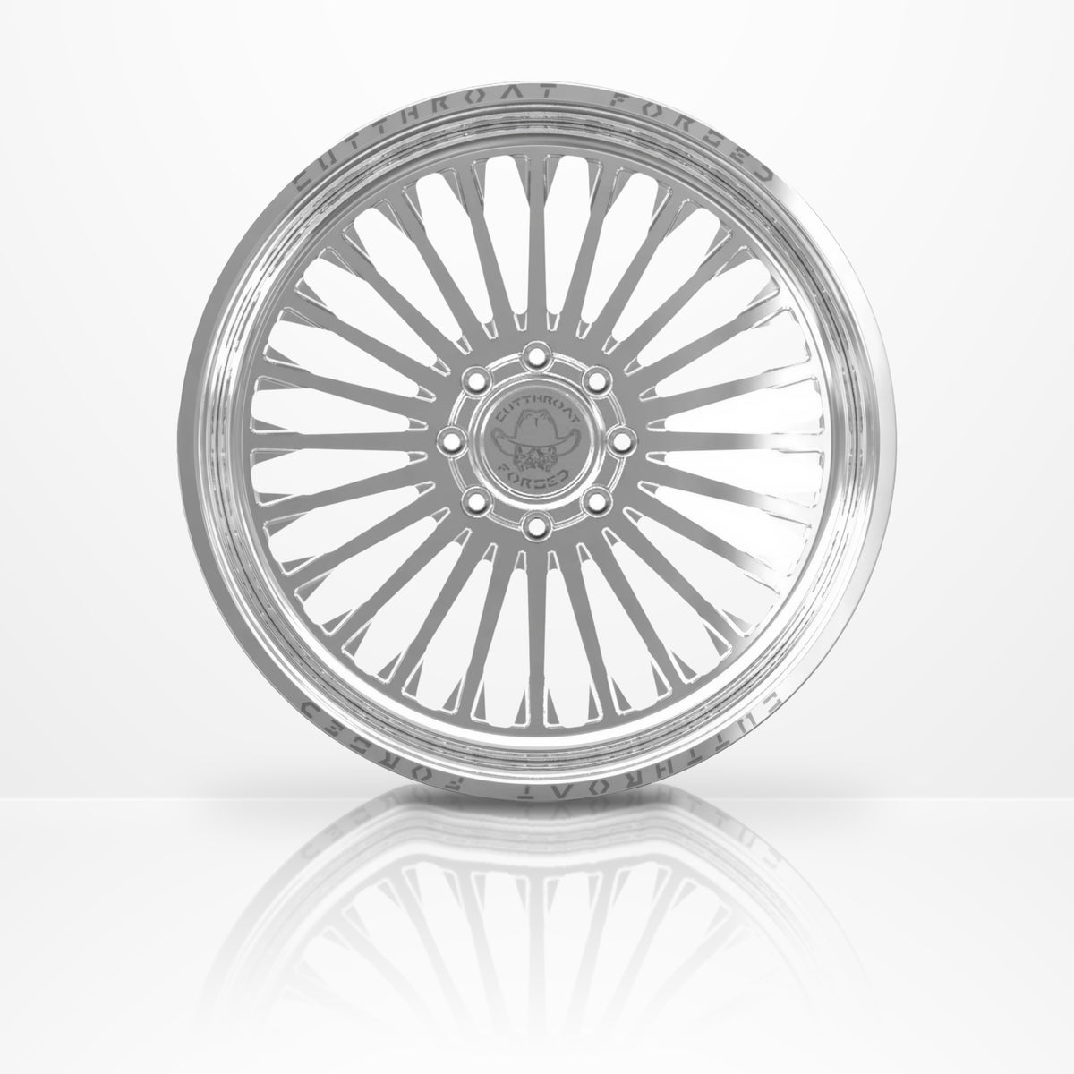 CTF02S Stagecoach forged 1-piece truck wheel, 22-30 inch, face-on view