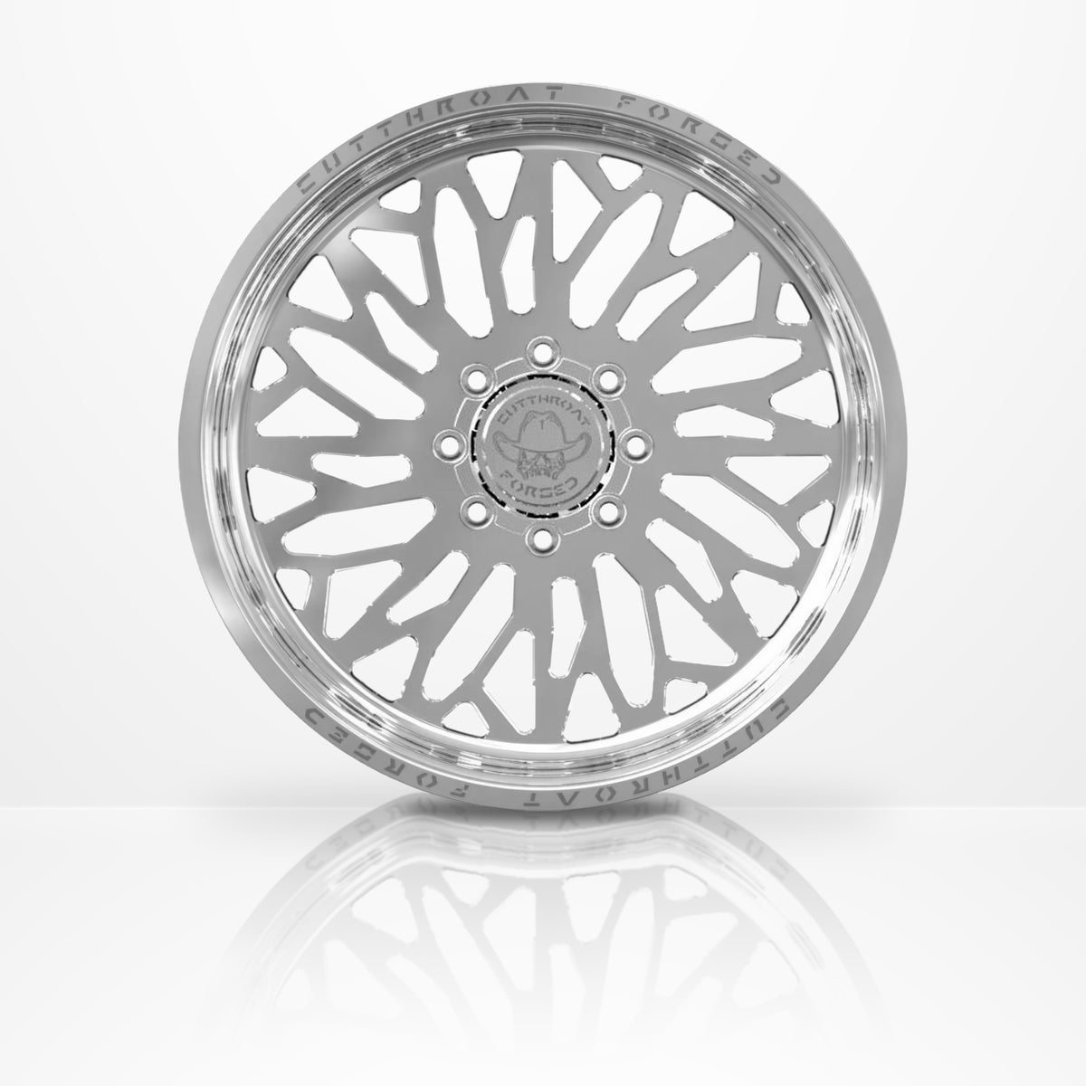CTF04S Highcard forged 1-piece truck wheel, 22-30 inch, face-on view