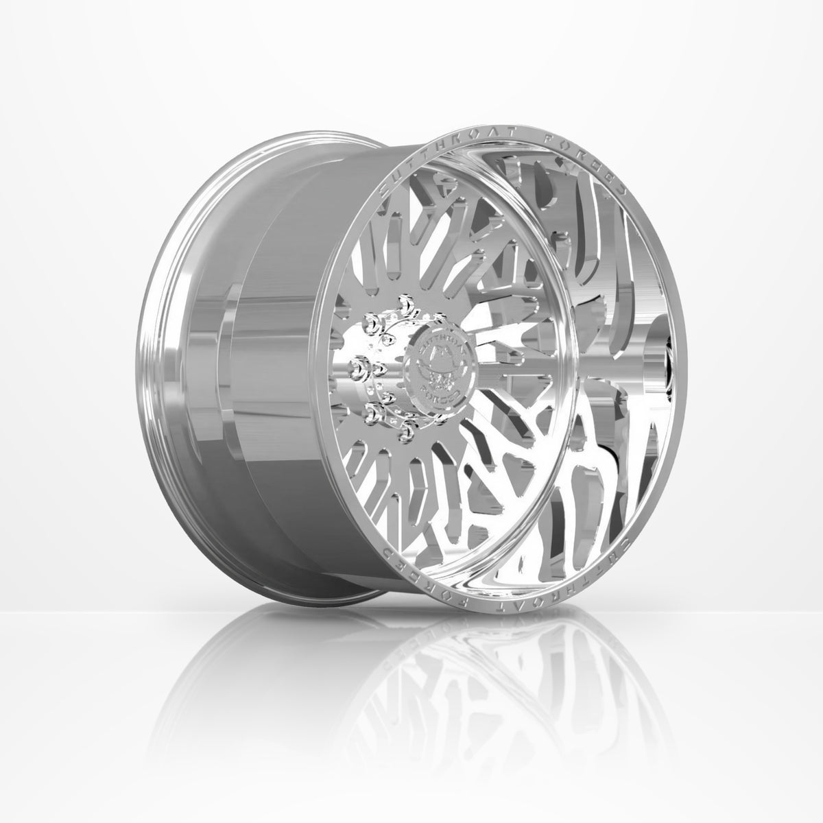 CTF04S Highcard forged 1-piece truck wheel, 22-30 inch, 3/4 side view