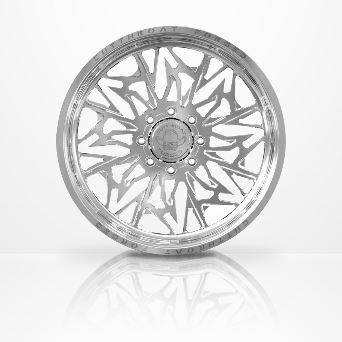 CTF06S Daggers forged 1-piece truck wheel, 22-30 inch, face-on view