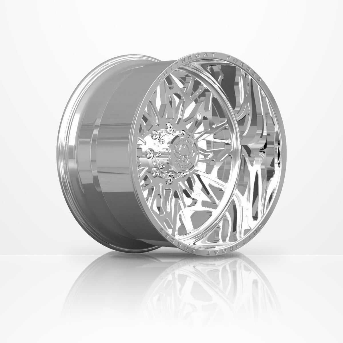 CTF06S Daggers forged 1-piece truck wheel, 22-30 inch, 3/4 side view