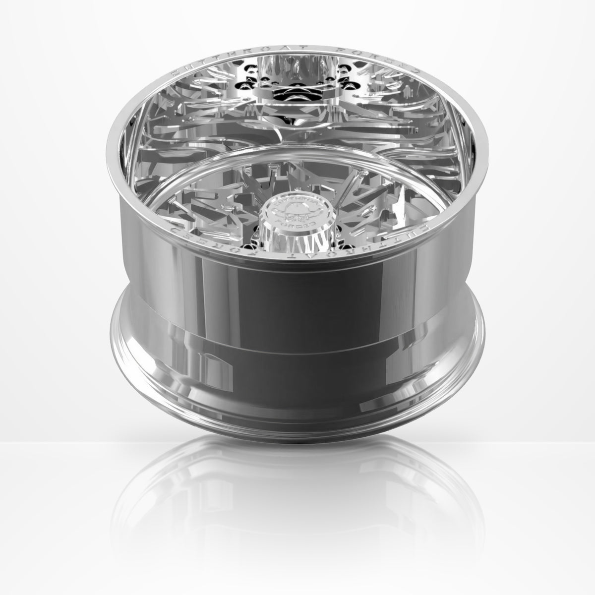 CTF06S Daggers forged 1-piece truck wheel, 22-30 inch, rear view