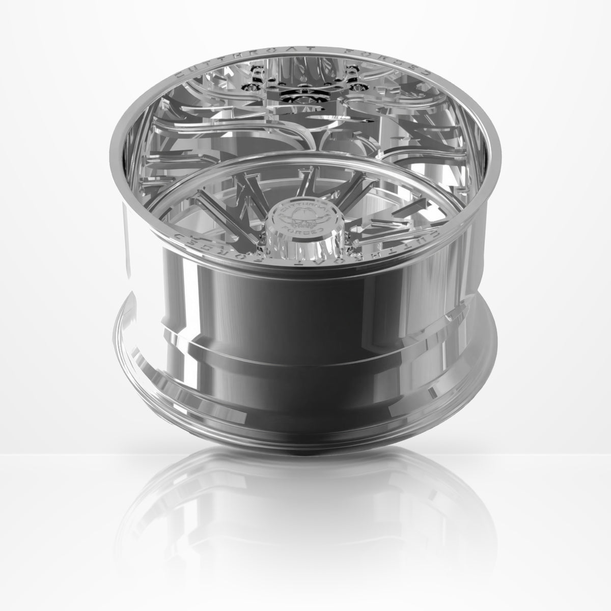 CTF07S Spurs forged 1-piece truck wheel, 22-30 inch, rear view