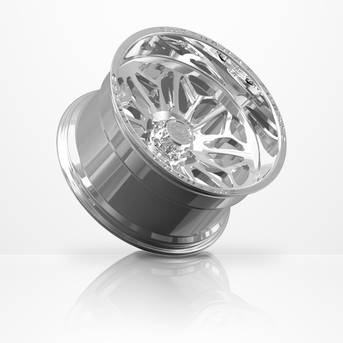 CTF08S Desperado forged 1-piece truck wheel, 22-30 inch, available in polished, black or black & milled, elevated view